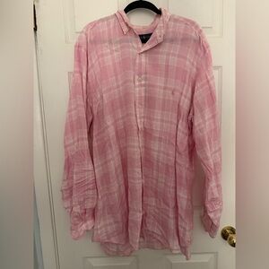 Ralph Lauren Men's Pink Checkered Shirt